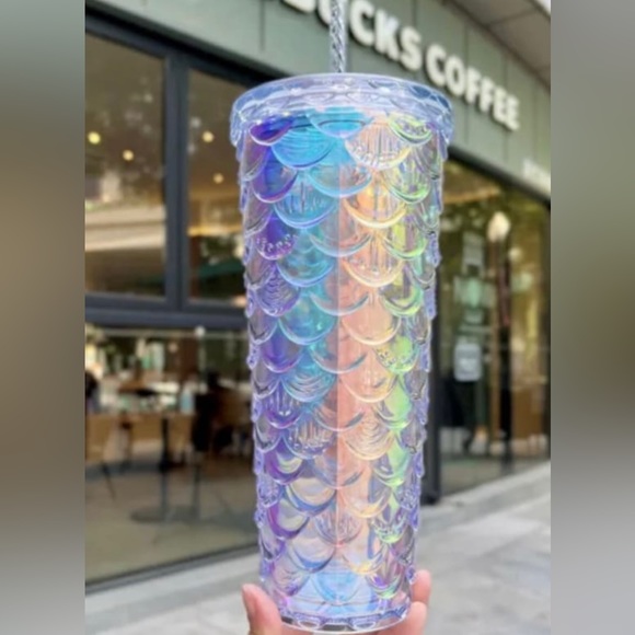 Starbucks China Siren Scales Cup Unicorn Aurora Glitter Mermaid Tumbler 24oz New - Picture 5 of 11